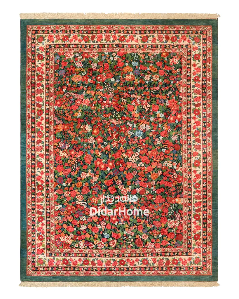 فرش دستباف بیجار طرح هزارگل ۹/۰۷ متری