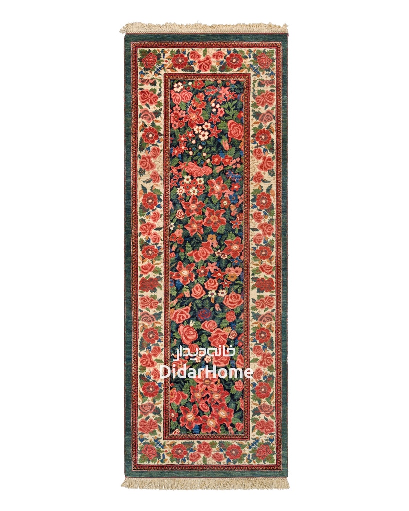 کناره دستباف بیجار طرح هزارگل ۲.۱۳ متری