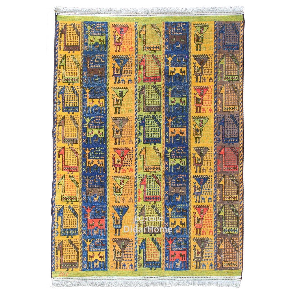 گلیم دستباف قشقایی طرح محرمات ذرع و نیم