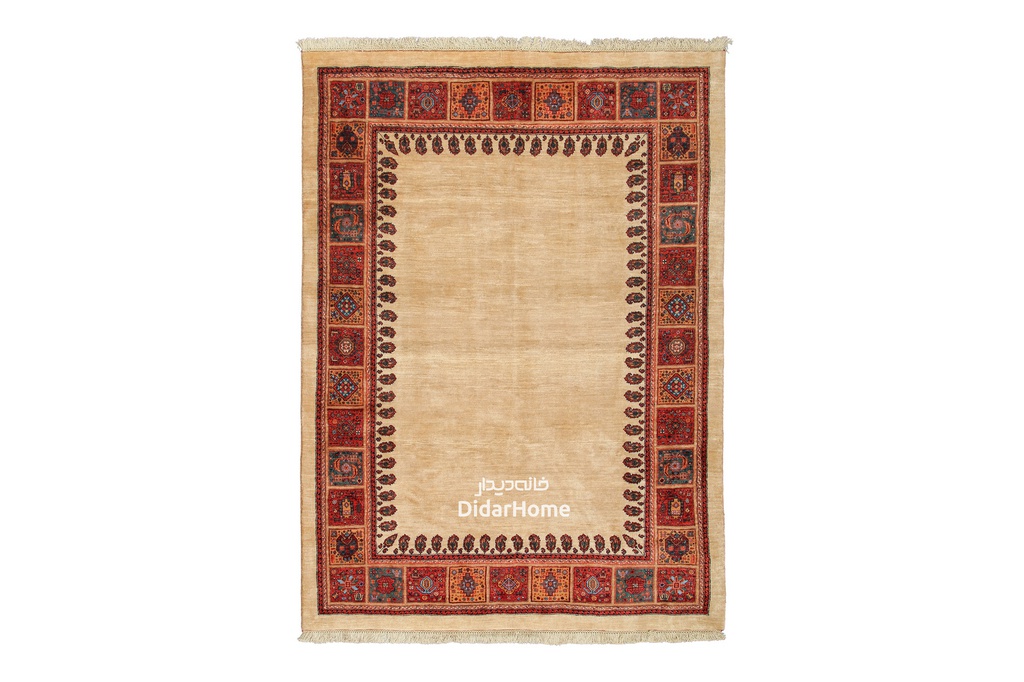 فرش دستباف قشقایی طرح کفساده شش متری