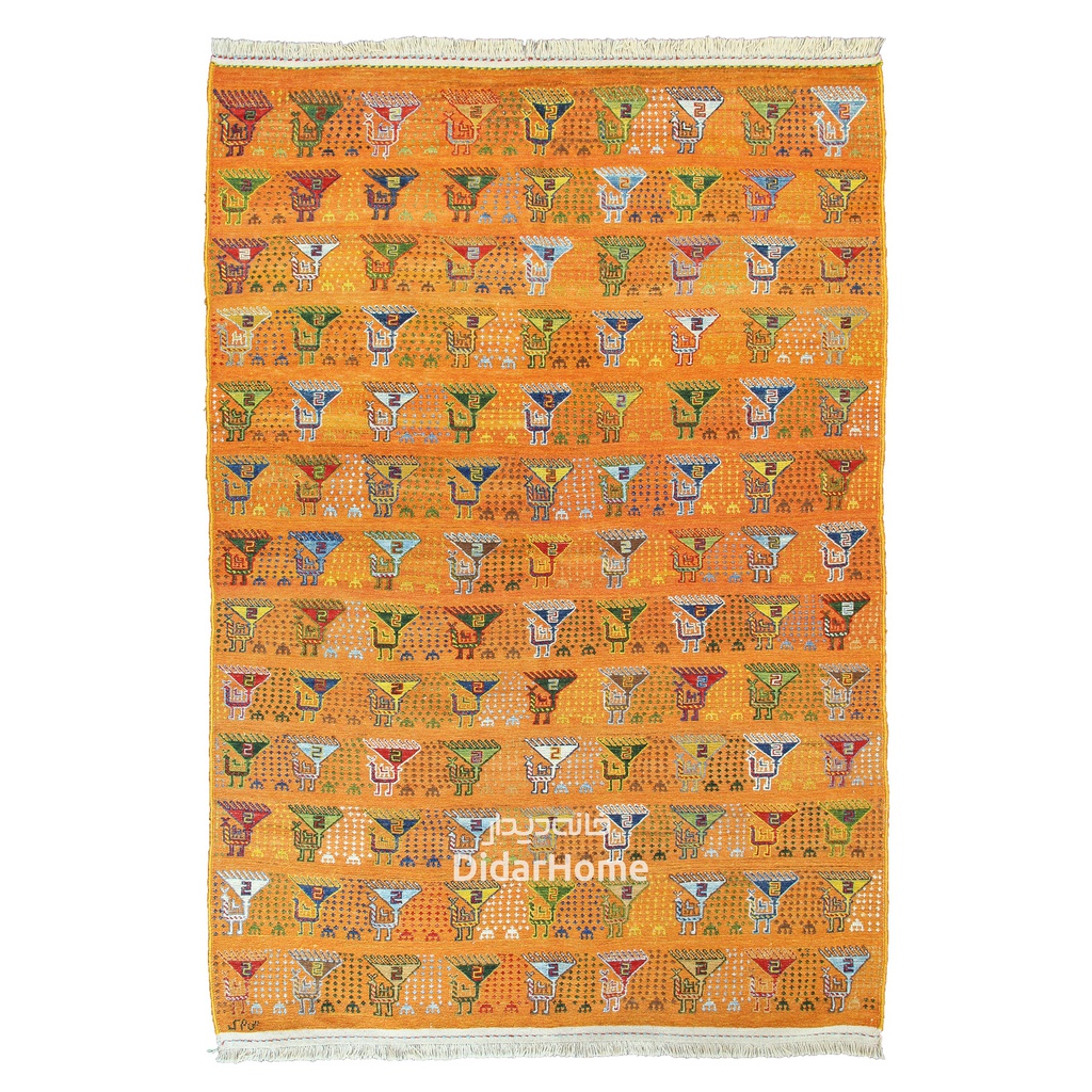 گلیم دستباف قشقایی طرح افشان سه متری