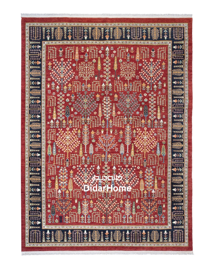 فرش دستباف قشقایی طرح افشان نه متری