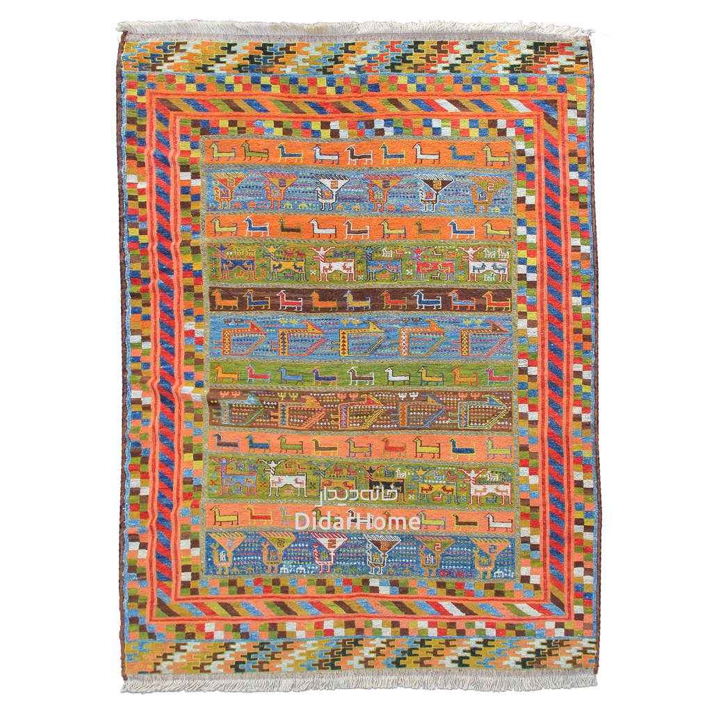 گلیم دستباف قشقایی طرح محرمات سه متری