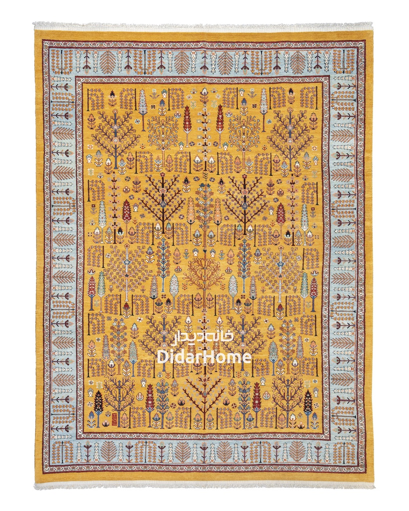 فرش دستباف قشقایی طرح افشان نه متری