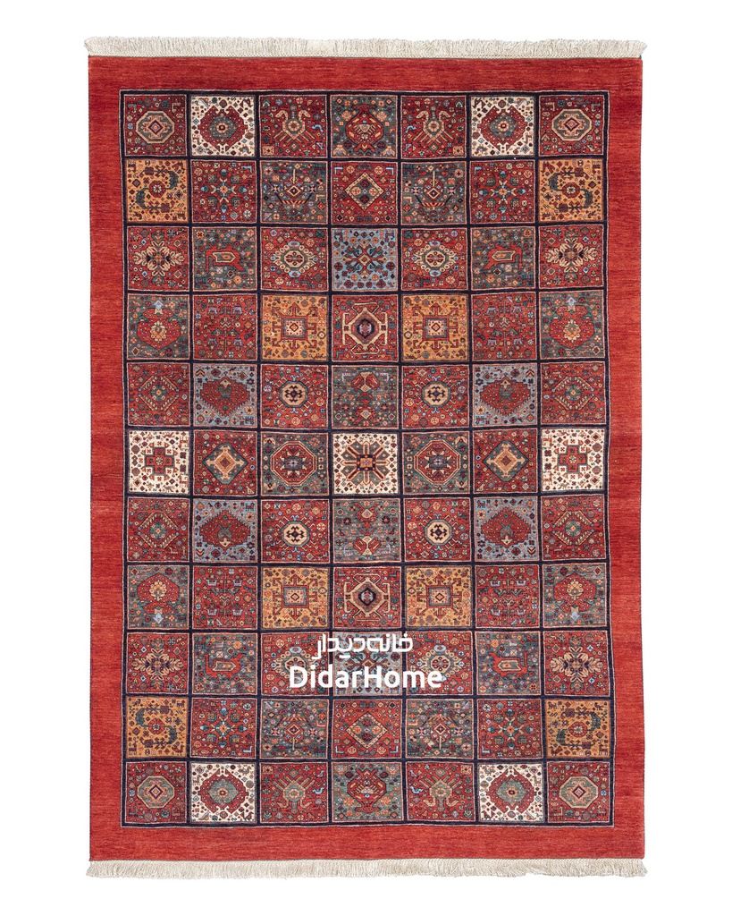 فرش دستباف قشقایی طرح خشتی شش متری