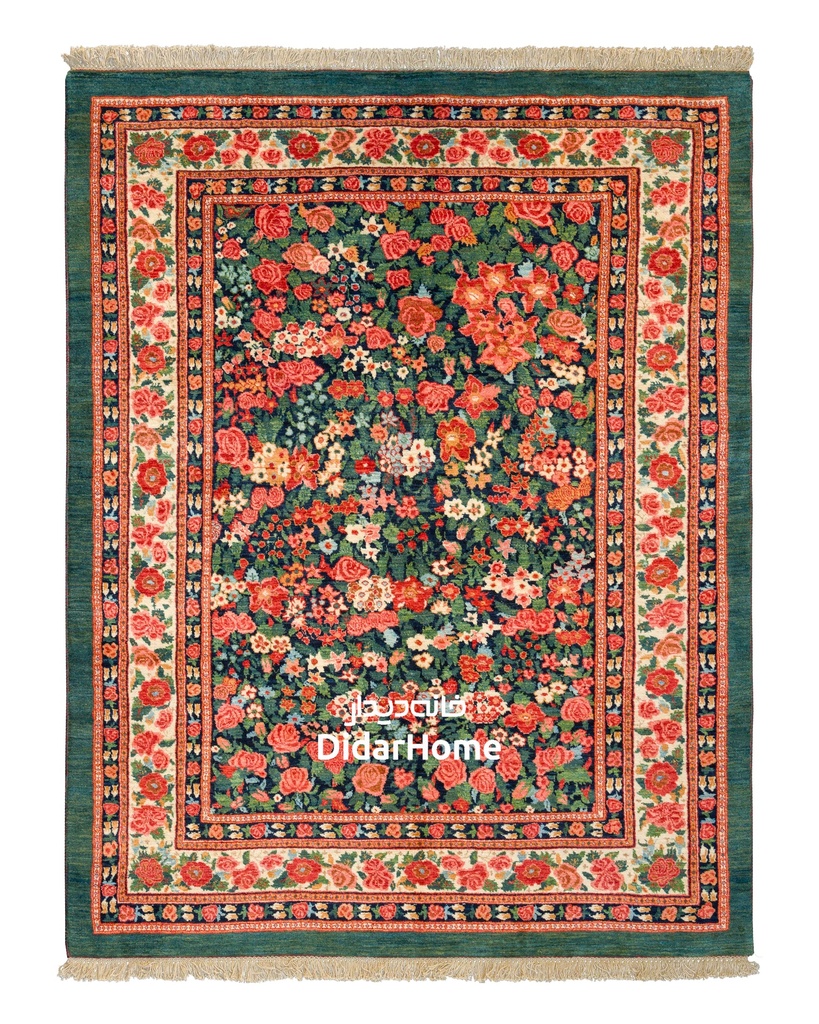 فرش دستباف بیجار طرح هزارگل چهار متری