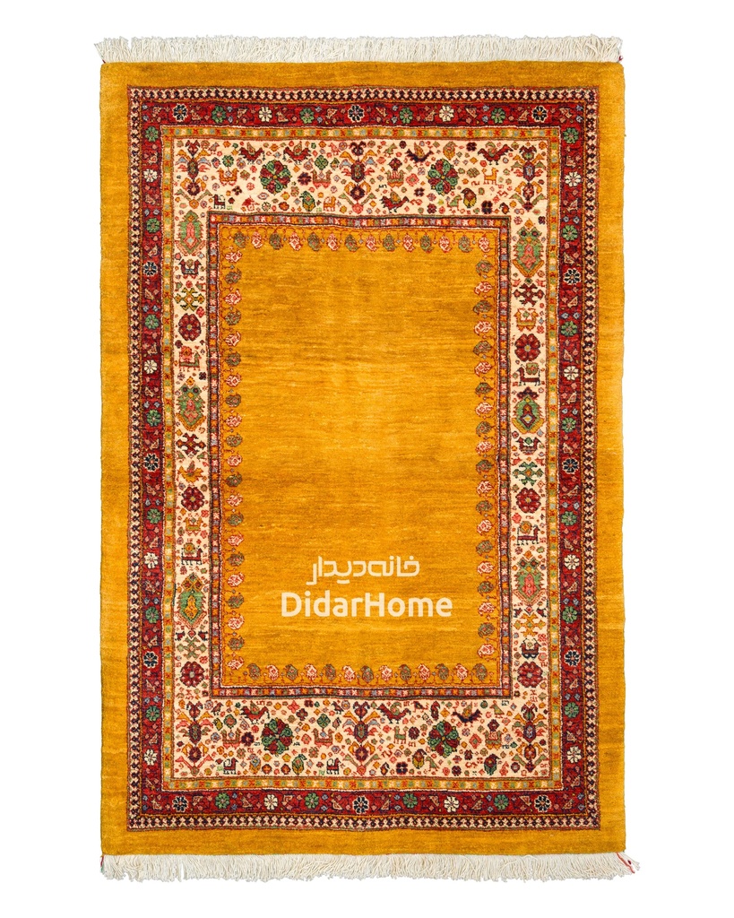 فرش دستباف قشقایی طرح کفساده ذرع و نیم