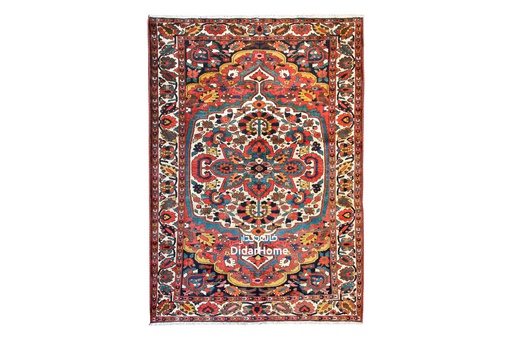 [61034221] فرش دستباف آنتیک بختیاری طرح ترنجی سه متری