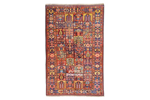 [84031416] فرش دستباف آنتیک بختیاری طرح خشتی چهار متری