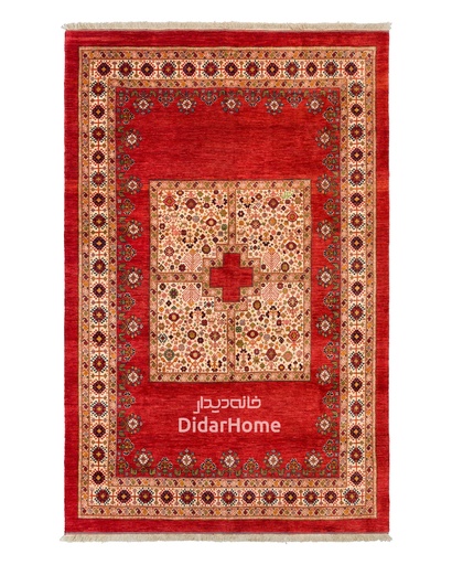 [11059590] فرش دستباف قشقایی طرح ترنجی شش متری