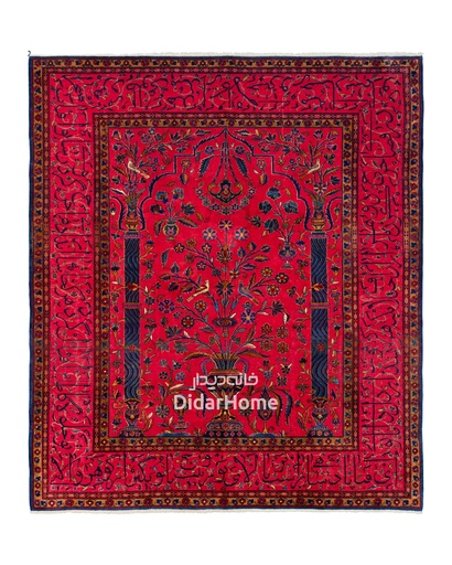 [16029595] فرش دستباف آنتیک کاشان طرح محرابی سه متری