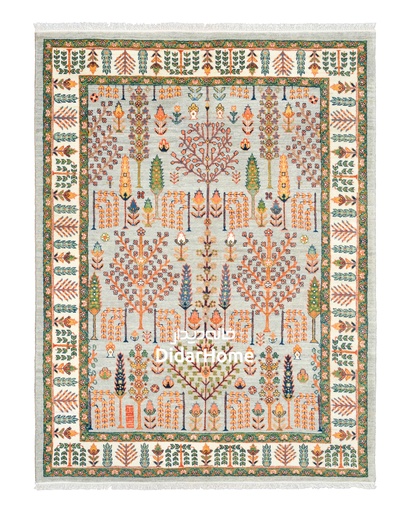 [72034132] فرش دستباف قشقایی طرح درخت زندگی سه متری