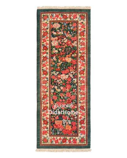 [42027496] کناره دستباف بیجار طرح هزارگل ۲/۶۴ متری