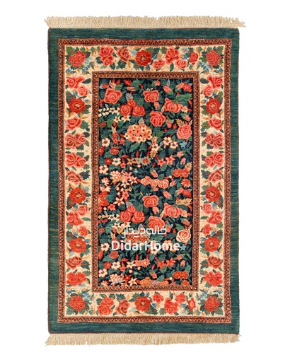 [42017530] فرش دستباف بیجار طرح هزارگل ذرع و نیم