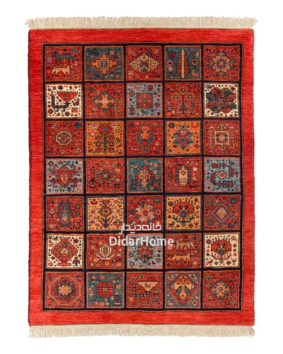 [14017531] فرش دستباف قشقایی طرح خشتی ذرع و نیم