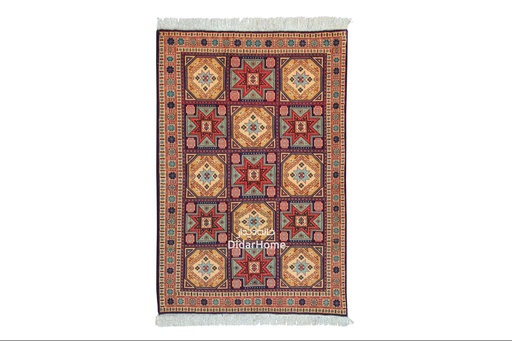 [84011301] فرش دستباف تبریز جفت طرح خشتی ذرع و نیم