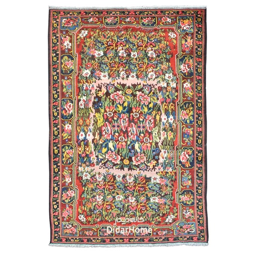 [81073920] فرش دستباف آنتیک بختیاری طرح ترنجی نه متری