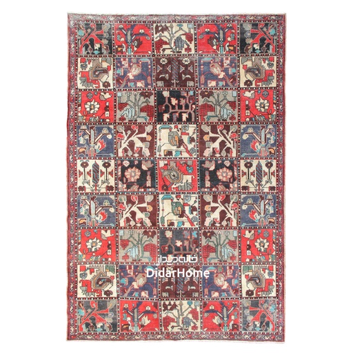 [14040202] فرش دستباف مدرن بختیاری طرح خشتی چهار متری