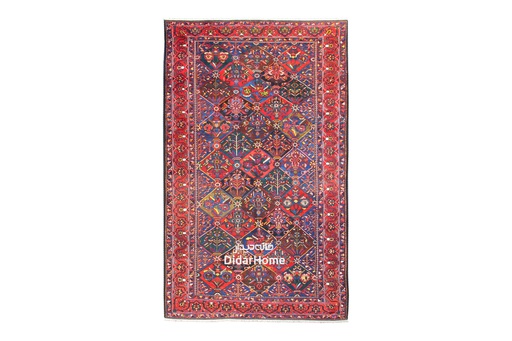[94071414] فرش دستباف آنتیک بختیاری طرح خشتی نه متری