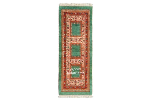 [44010322] فرش دستباف قشقایی طرح خشتی ذرع و نیم