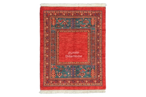 [13016402] فرش دستباف قشقایی طرح کفساده ذرع و نیم