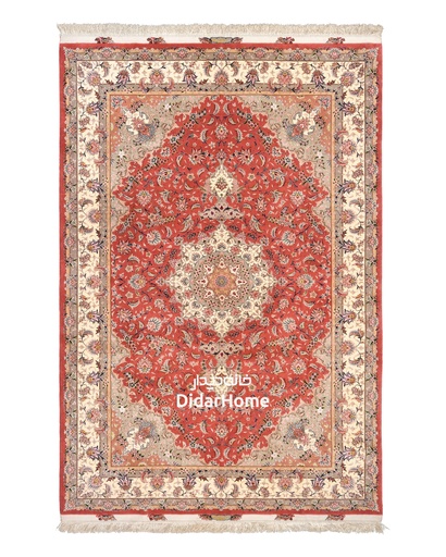 [11063020] فرش دستباف تبریز طرح تقی زاده ۵۰ رج ۶/۰۲ متری