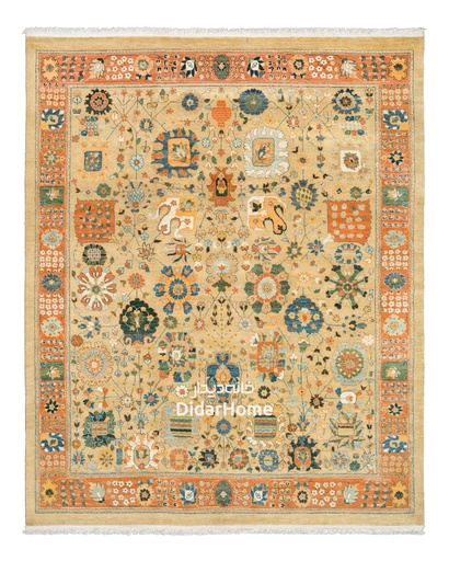 [62072802] فرش دستباف کرمان طرح افشان نه متری