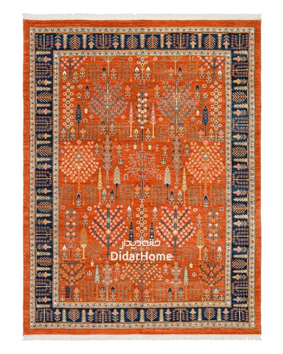 [12062301] فرش دستباف قشقایی طرح درخت زندگی شش متری