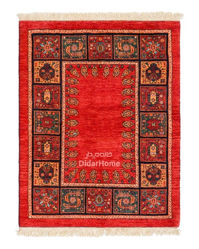 [13017512] فرش دستباف قشقایی طرح کفساده ذرع و نیم