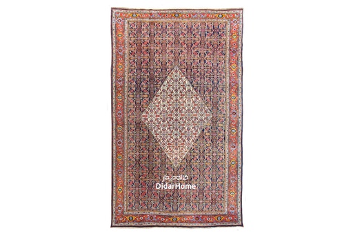 [91101224] فرش دستباف آنتیک بیجار طرح ترنجی دوازده متری