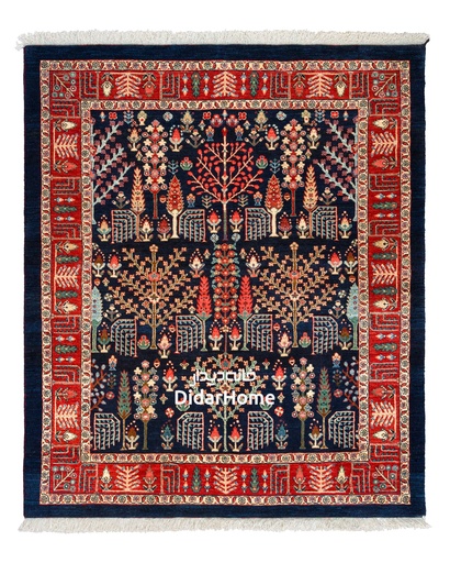 [92030512] فرش دستباف قشقایی طرح درخت زندگی ۳/۳۰ متری