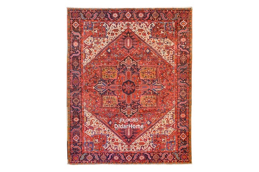 [11114225] فرش دستباف آنتیک هریس طرح ترنجی دوازده متری