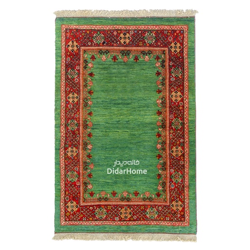 [43010341] فرش دستباف قشقایی طرح کفساده ذرع و نیم