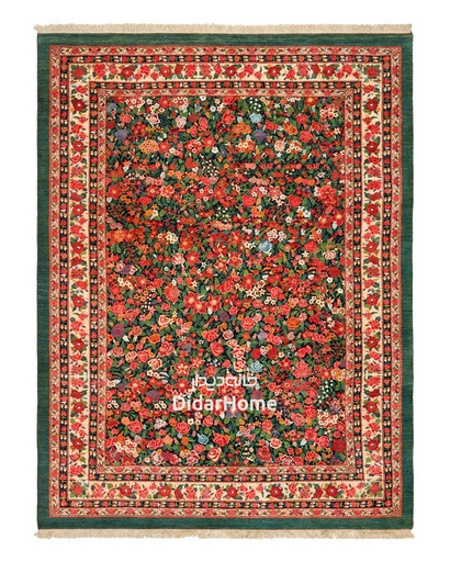 [42087629] فرش دستباف بیجار طرح هزارگل نه متری