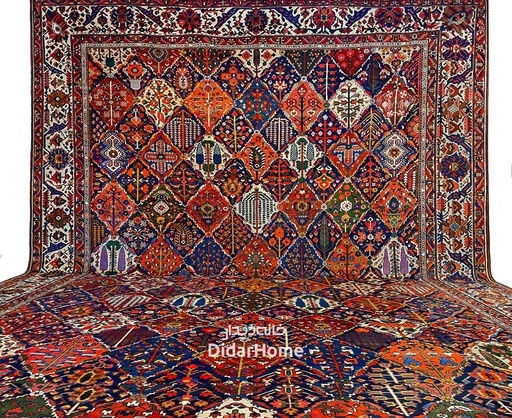 [84270032] فرش دستباف آنتیک بختیاری طرح خشتی ۲۷/۴۴ متری