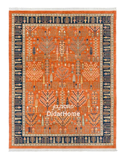 [12062302] فرش دستباف قشقایی طرح درخت زندگی شش متری