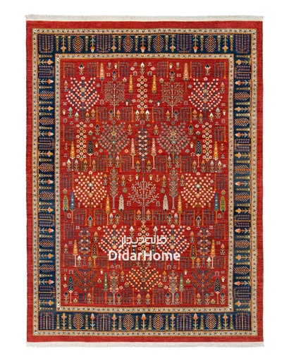 [12088003] فرش دستباف قشقایی طرح درخت زندگی ۸/۹۱ متری