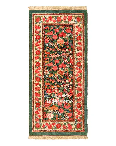 [42027665] کناره دستباف بیجار طرح هزارگل 2.04 متری