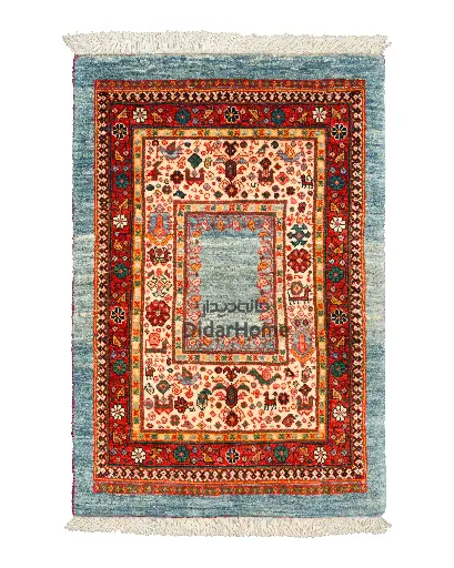 [54014516] فرش دستباف قشقایی طرح کفساده ۰/۶۱ متری