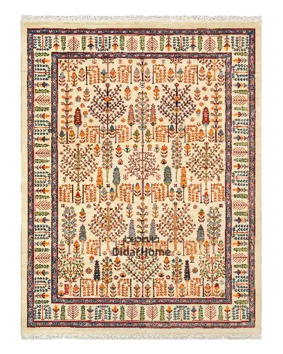 [62068001] فرش دستباف قشقایی طرح درخت زندگی ۶/۳۶ متری