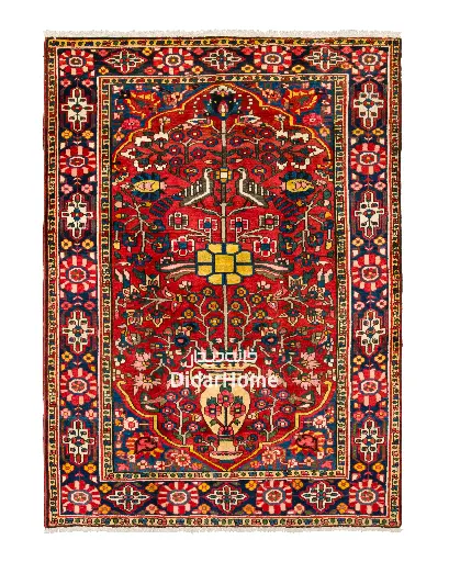 [16034725] فرش دستباف آنتیک بختیاری طرح گلدانی ۳/۰۷ متری