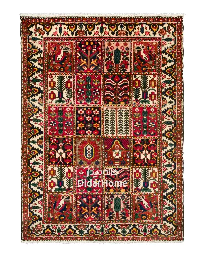 [84024713] فرش دستباف آنتیک بختیاری طرح خشتی ۲/۹۷ متری