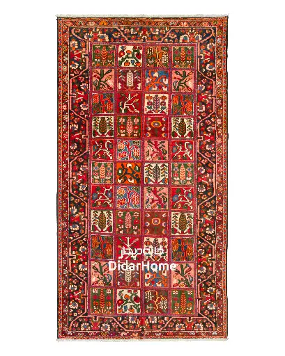 [84054734] فرش دستباف آنتیک بختیاری طرح خشتی ۵/۰۷ متری