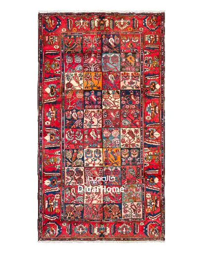 [84054733] فرش دستباف آنتیک بختیاری طرح خشتی ۵/۹۷ متری