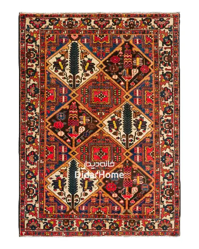 [84034727] فرش دستباف آنتیک بختیاری طرح بندی ۳/۱۰ متری