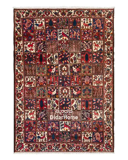 [84064722] فرش دستباف آنتیک بختیاری طرح خشتی ۶/۹۹ متری