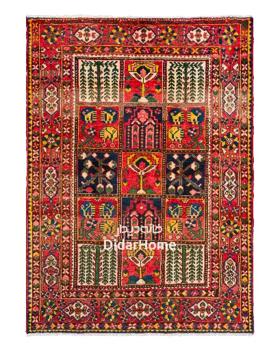 [84034726] فرش دستباف آنتیک بختیاری طرح خشتی ۳/۱۷ متری