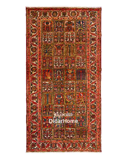 [84054701] فرش دستباف آنتیک بختیاری طرح خشتی ۵/۰۵ متری