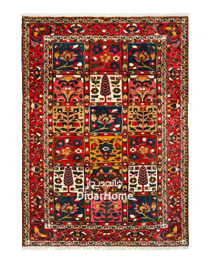 [84034703] فرش دستباف آنتیک بختیاری طرح خشتی ۳/۱۵ متری