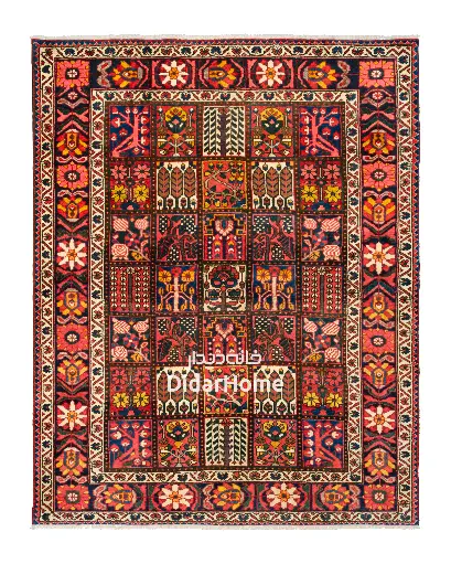 [84034715] فرش دستباف آنتیک بختیاری طرح خشتی ۳/۲۳ متری